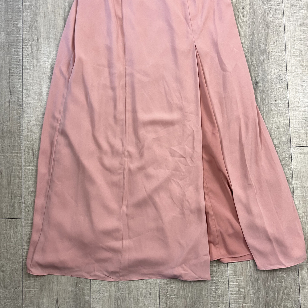 Fame and Partners Maxi Dress Womens 2 Pink Sleeveless Crossback Side Slit NWT - Picture 4 of 16
